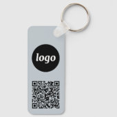 Einfacher QR Code Business Blue Schlüsselanhänger (Rückseite)