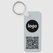 Einfacher QR Code Business Blue Schlüsselanhänger (Vorderseite)