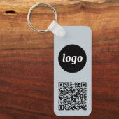 Einfacher QR Code Business Blue Schlüsselanhänger (Vorderseite)