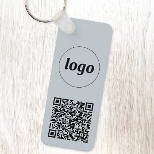 Einfacher QR Code Business Blue Schlüsselanhänger