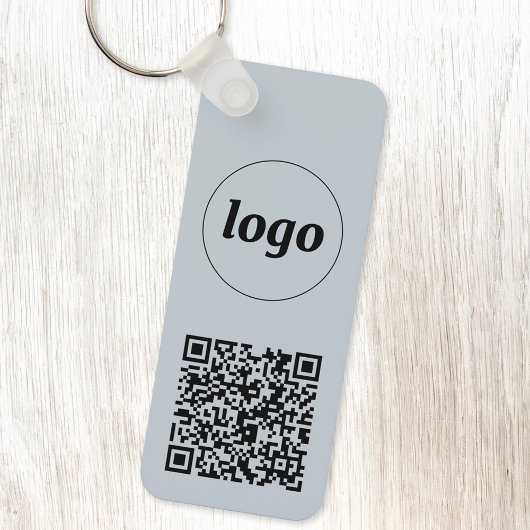 Einfacher QR Code Business Blue Schlüsselanhänger