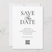Einfacher QR-Code-Foto-Hochzeitstermin Save The Date (Vorderseite)