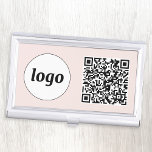 Einfacher QR-Code für die Werbung mit Logos Visitenkarten Dose<br><div class="desc">Einfaches Logo und QR-Code,  um Ihr Unternehmen zu fördern. Ersetzen Sie das Logo und den QR-Code durch Ihren eigenen,  um ihn anzupassen. Minimalistisch und beruflich,  um Ihre Marke widerzuspiegeln.</div>