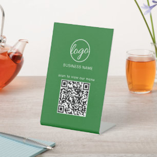Einfacher QR-Code für grüne Logos Sockelschild