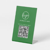 Einfacher QR-Code für grüne Logos Sockelschild (Vorderseite)