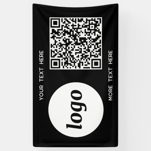 Einfacher QR-Code für Logos und Text Banner (Vertikal)