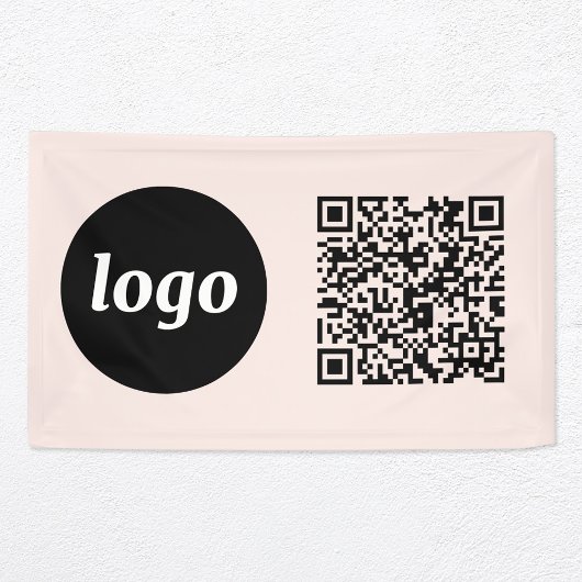 Einfacher QR-Code für Logos und Texte Rosa rot Banner