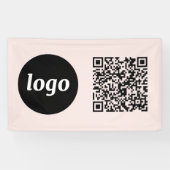 Einfacher QR-Code für Logos und Texte Rosa rot Banner (Horizontal)