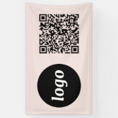 Einfacher QR-Code für Logos und Texte Rosa rot Banner (Vertikal)