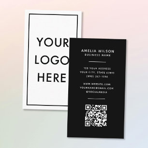 Einfacher QR-Code-Logo-Rahmen vertikal Visitenkarte