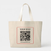 Einfacher QR-Code mit rotem Rand Jumbo Stoffbeutel (Rückseite)