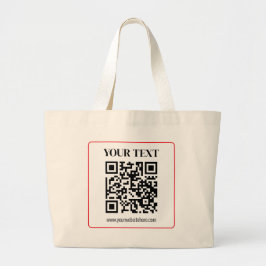 Einfacher QR-Code mit rotem Rand Jumbo Stoffbeutel
