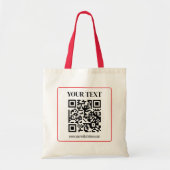 Einfacher QR-Code mit rotem Rand Tragetasche (Vorne)
