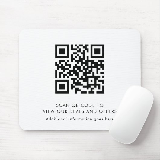 Einfacher QR-Code Moderne Geschäftswerbung Mousepad (Mit Mouse)