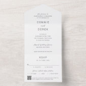 Einfacher QR-Code Moderne Hochzeit All In One Einladung (Innen Boden)