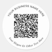 Einfacher QR-Code Runder Aufkleber (Vorderseite)