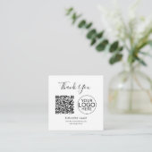 Einfacher QR-Code und geschäftliches Logo Danke Begleitkarte (Stehend Vorderseite)