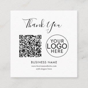 Einfacher QR-Code und geschäftliches Logo Danke Begleitkarte