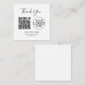 Einfacher QR-Code und geschäftliches Logo Danke Begleitkarte (Vorne/Hinten)