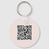 Einfacher QR-Code - Undurchsichtiges Rosa Schlüsselanhänger (Rückseite)