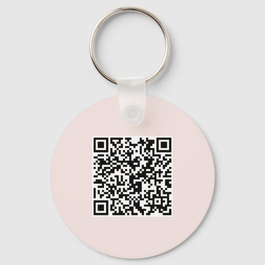 Einfacher QR-Code - Undurchsichtiges Rosa Schlüsselanhänger (Rückseite)