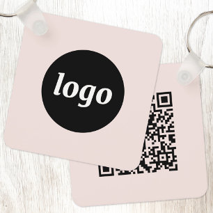 Einfacher QR-Code - Undurchsichtiges Rosa Schlüsselanhänger