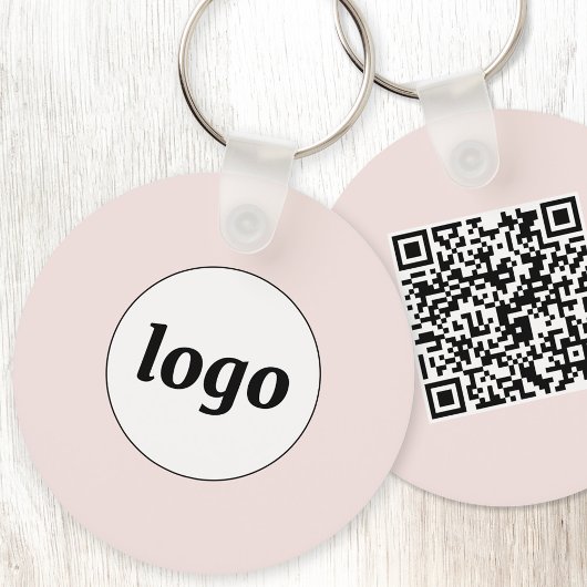 Einfacher QR-Code - Undurchsichtiges Rosa Schlüsselanhänger