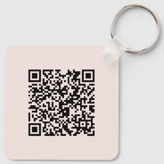Einfacher QR-Code - Undurchsichtiges Rosa Schlüsselanhänger (Rückseite)