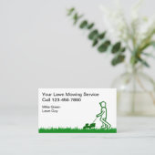 Einfacher Rasen, der grünes Gras mäht Visitenkarte (Stehend Vorderseite)