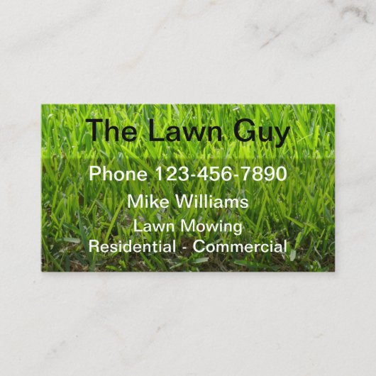 Einfacher Rasen, der grünes Gras mäht Visitenkarte (Vorderseite)