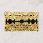 Einfacher Rasiermesser-Goldblatt-Friseur Visitenkarte (Rückseite)