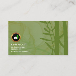 Einfacher rauchiger grüner Laub-Landschaftsmanager Visitenkarte
