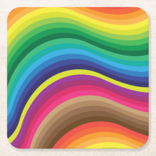 Einfacher Regenbogen der wirbelnden Farben Rechteckiger Pappuntersetzer
