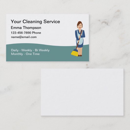 Einfacher Reinigungsservice Visitenkarte (Vorne/Hinten)