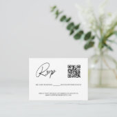Einfacher reservierter Sitz QR CODE RSVP Hochzeits Begleitkarte (Stehend Vorderseite)