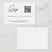 Einfacher reservierter Sitz QR CODE RSVP Hochzeits Begleitkarte (Vorne/Hinten)