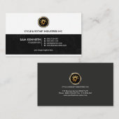 Einfacher Retro beruflicher schwarzer Visitenkarte (Vorne/Hinten)