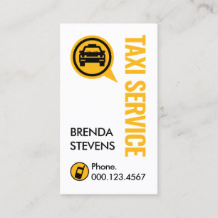 Einfacher Retro Gelber Taxi Service Visitenkarte