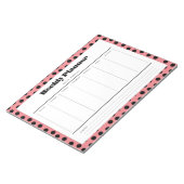 Einfacher Retro-Polka-Dot-Wochenplaner Notizblock (angewinkelt)