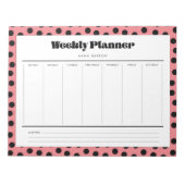 Einfacher Retro-Polka-Dot-Wochenplaner Notizblock (Vorderseite)