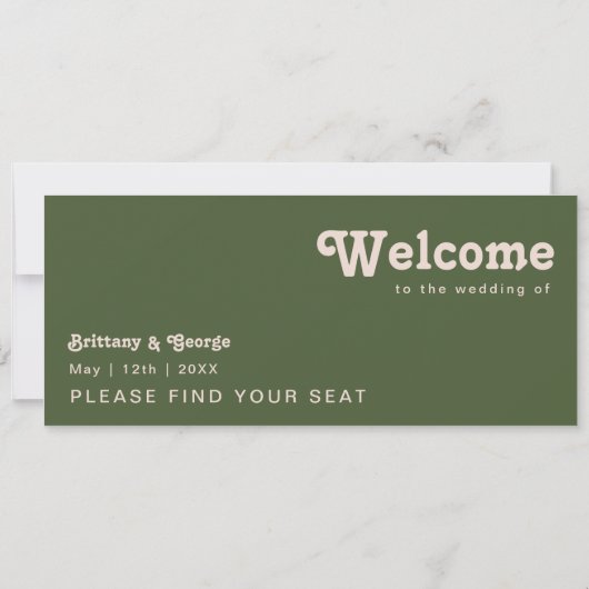 Einfacher Retro Vibe Olive Green Seekarten Header (Rückseite)