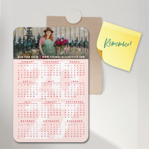 Einfacher Rosa 2027 Kalender Minimalistischer Feie Magnet
