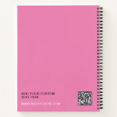Einfacher rosa Logo-Text-QR-Code Notizblock (Rückseite)