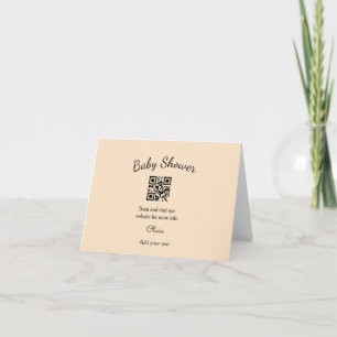 Einfacher rosa QR-Code für Baby Shower, Name-Text Dankeskarte