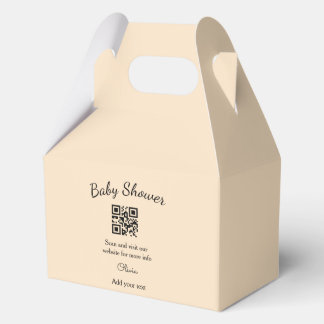 Einfacher rosa QR-Code für Baby Shower, Name-Text  Geschenkschachtel