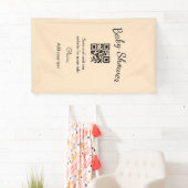 Einfacher rosa QR-Code für Babyparty, Name-Text hi Banner (Insitu)