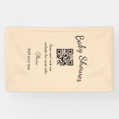 Einfacher rosa QR-Code für Babyparty, Name-Text hi Banner (Horizontal)