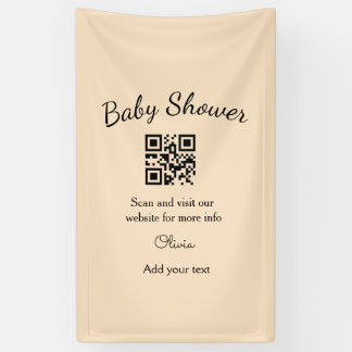 Einfacher rosa QR-Code für Babyparty, Name-Text hi Banner