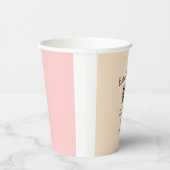 Einfacher rosa QR-Code für Babyparty, Name-Text hi Pappbecher (Rechts)