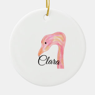 Einfacher rosa roter Schwan Gesichts-Wasserfarbe-T Keramik Ornament